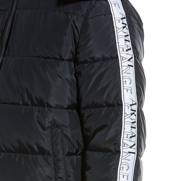 Armani Exchange Logo Men's Hooded Puffer Coat Jacket Large Dark Navy Color - Picture 3 of 8